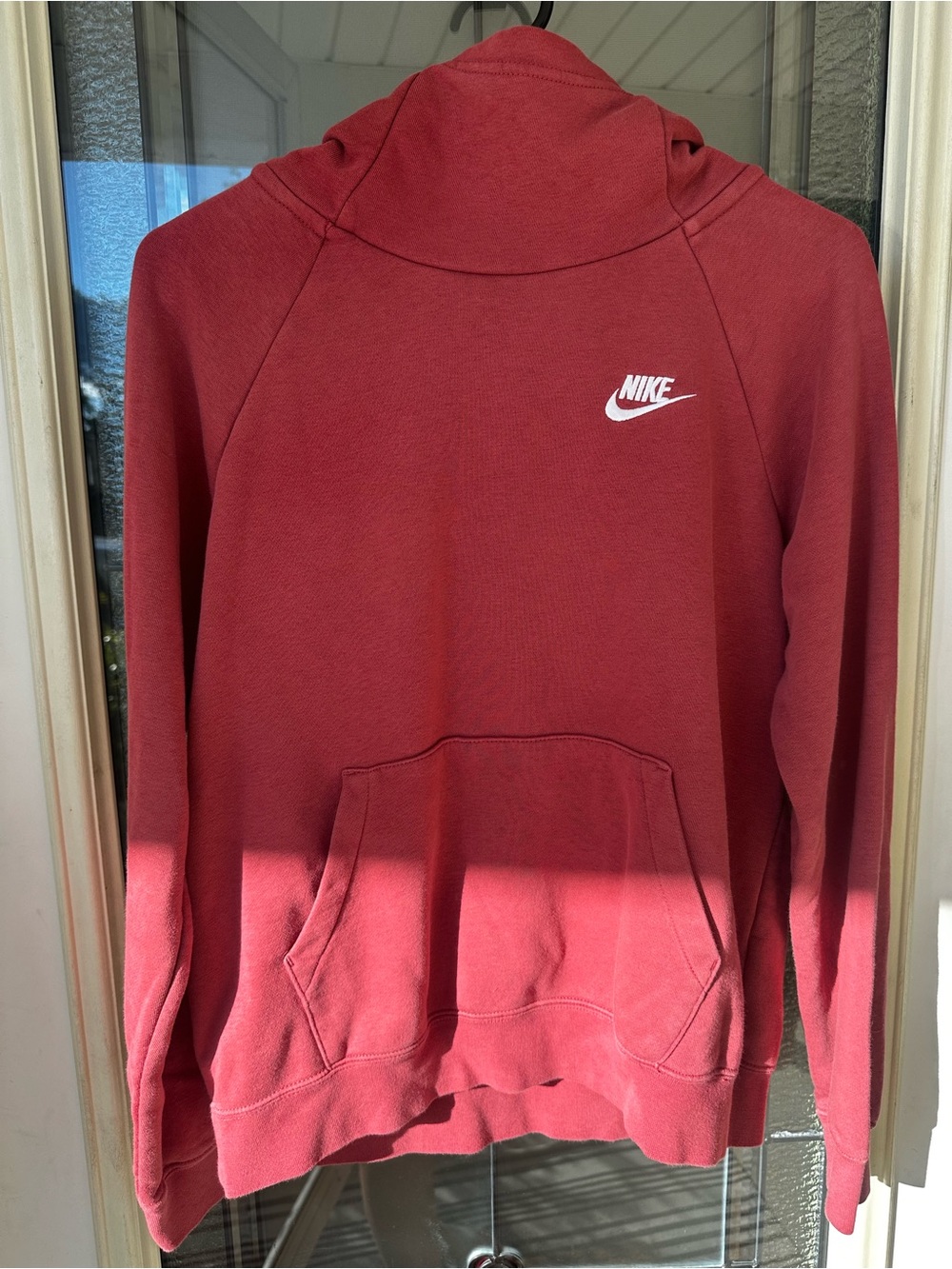 Nike Women's Soft Red Pullover Cowlneck Hoodie Sweatshirt